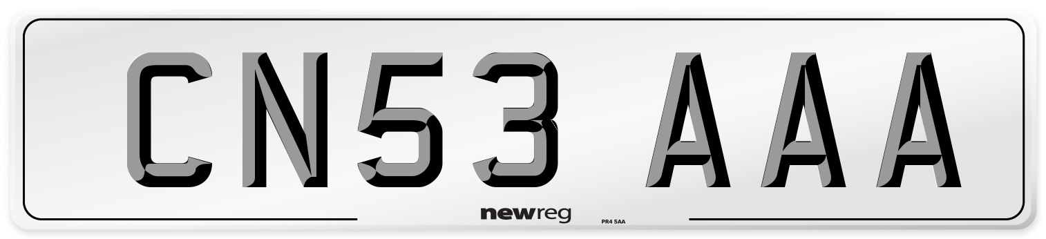 CN53 AAA Number Plate from New Reg